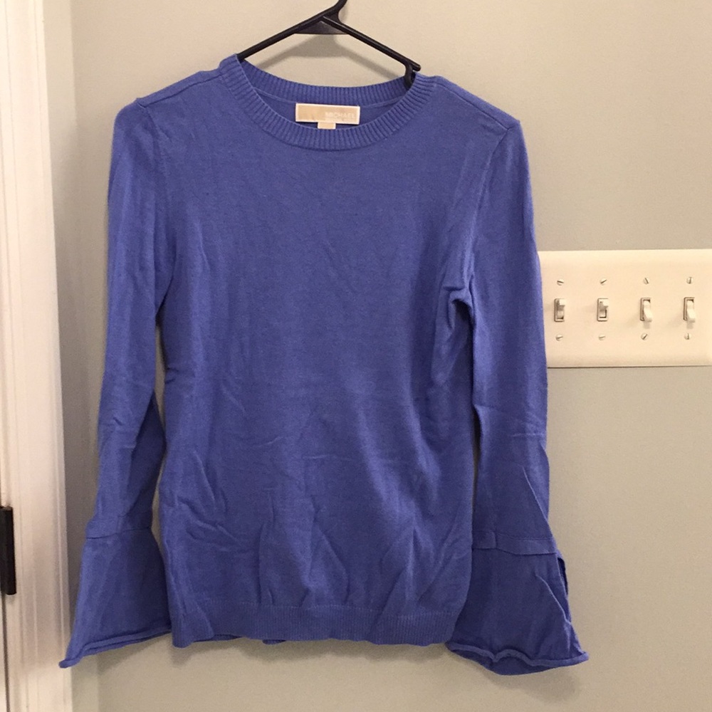 Michael Kors XS bell sleeve blue sweater.